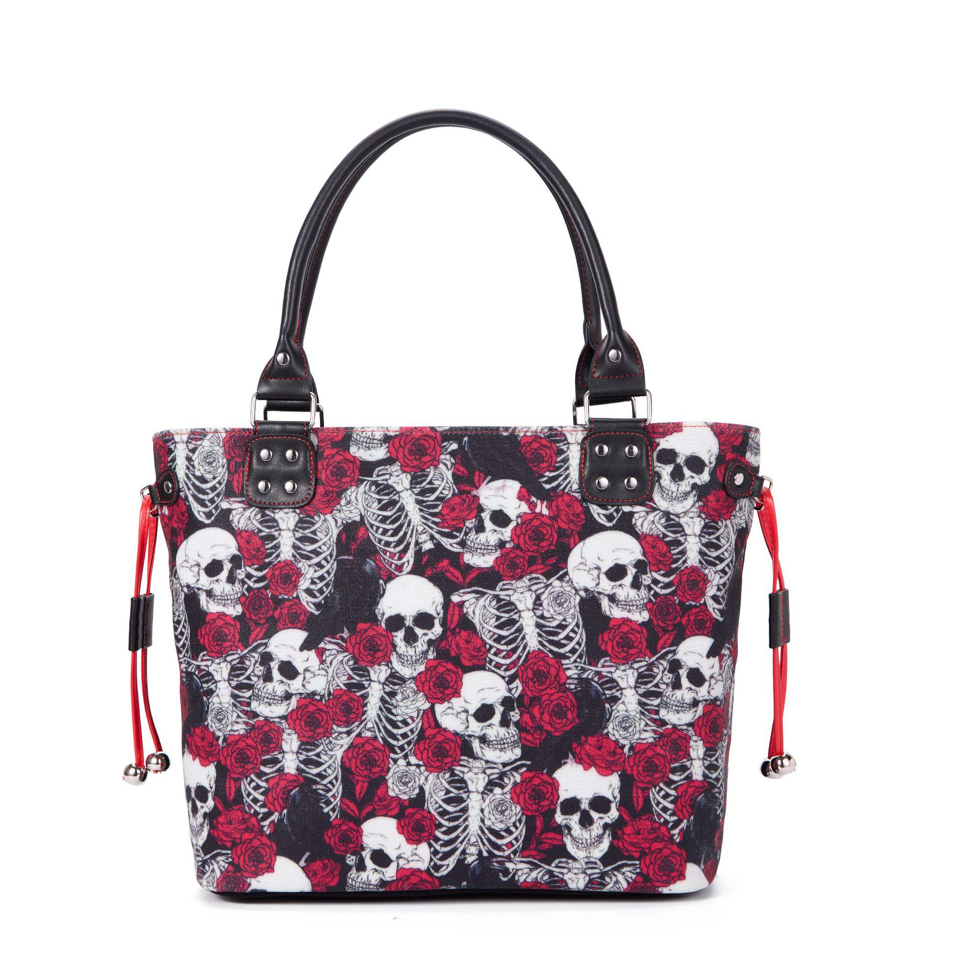 

Canvas Skull Print Tote Crossbody - Women s Large Capacity, Lightweight & Fashionable Shoulder Bag 35x16x31 cm