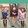 Fantasia de Festa Halloween 2023 Mona Lisa Divertida e Brincalhona Roupa de Pintura de Parede Para Cosplay