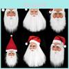 Kerstmuts van latex met witte baard, masker voor rollenspel en leuke accessoires.