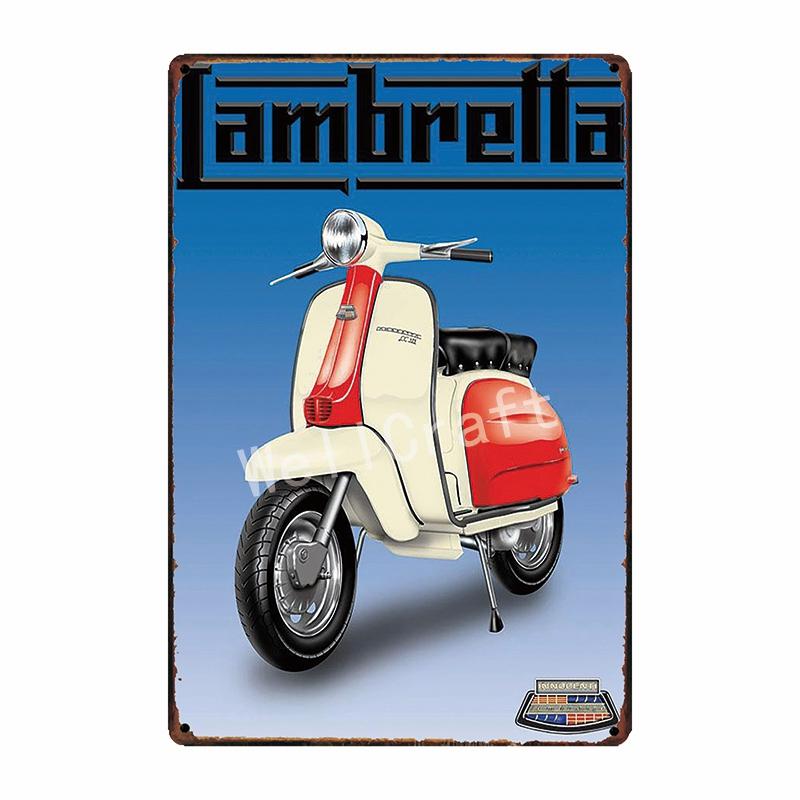 [ WellCraft ] Lambretta Motor Tin Sign Home Wall Plaque Painting Store Decor 20*30 CM FG-204