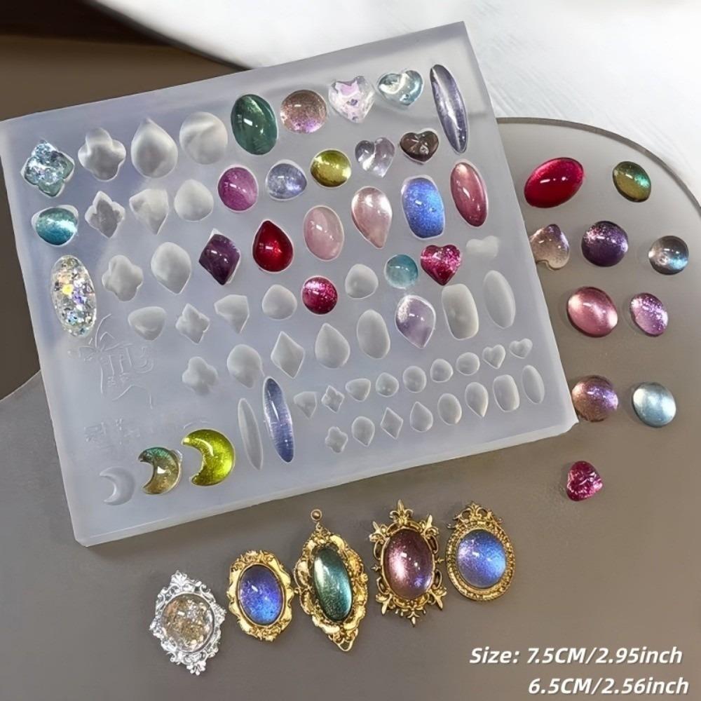 Silicone Baroque Shell Nail Mold Transparent 3D Relief Nail Mold Press on Nail Style B