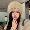 Mixed-color Straps Handmade Knitted Cap Ear Protection Winter Warm Cap  Women Girls Maiden