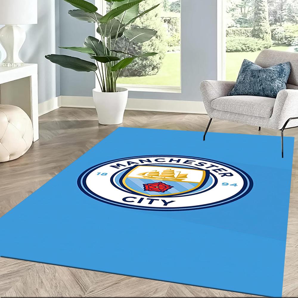 Manchester City Fc Square Rugs Are a Great Choice for Living Rooms, Bedrooms, Home Décor, and As Gifts.