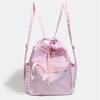 Y2k Ita Bag Large Capacity Tote Bag Star Dot Print Japanese Backpack Girl Srtiped Pocket Drawstring College Student Shoulder Bag