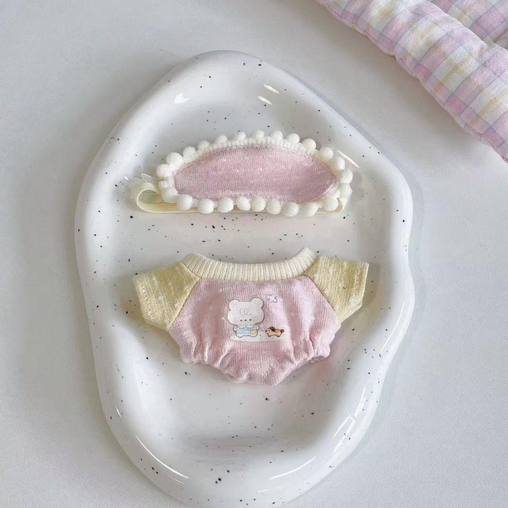 Cartoon T-shirt Cotton Doll's Clothes Outfit Plush Doll Clothes  20cm Cotton Doll
