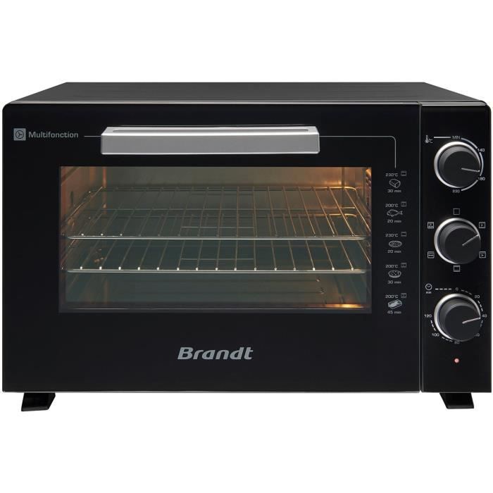 Brandt Çok fonksiyonlu fırın 46L 1800 Watt döner fırın FC469MUB siyah