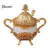 Sugar Bowl with Lid And Spoon Seasoning Jar Spoon, European Style Metal Durable Spice Container Container, Decorative for Kitchen Countertop