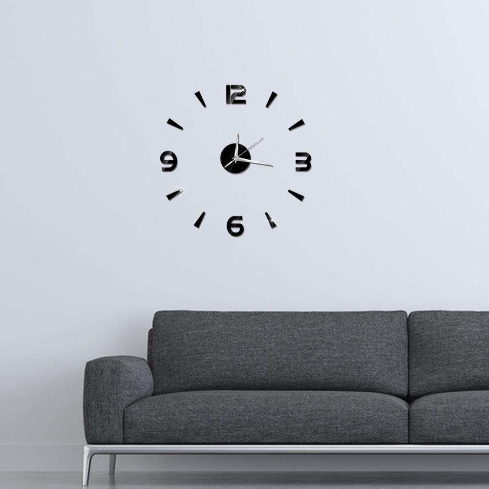 Wall Clock Sticker 1mm Acrylic Mirror Watch Decor DIY Wall Modern Home Office Room Decor