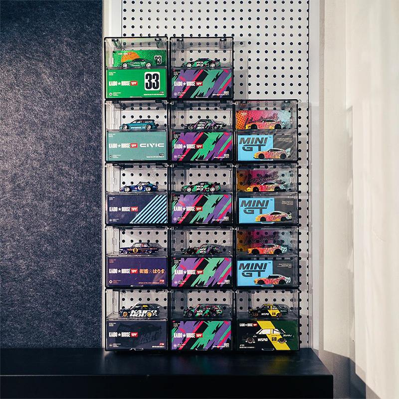 1 Satz Doppelschichtige Kleinmaßstab Auto Modell Displaybox Transparent Staubdicht Aufbewahrungsbox Große Kapazität Desktop Organizer Box