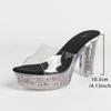 10.5cm Peep Toe Slippers Thin Heel Platform Slip On Casual Outdoor Women Shoes LFD-19866-F7