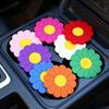 2pcs Car Anti-Skid Coaster Flower Car Coaster Anti-Skid High-Temperature Resistant Multi-color Optional Colorful Protective Pad