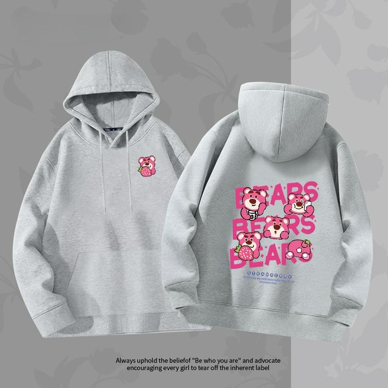 Couple Hoodie Women's Hoodie 2025 New Lotso Strawberry Bear Print High Quality Disney Cartoon Style Women's Hoodie Jacket