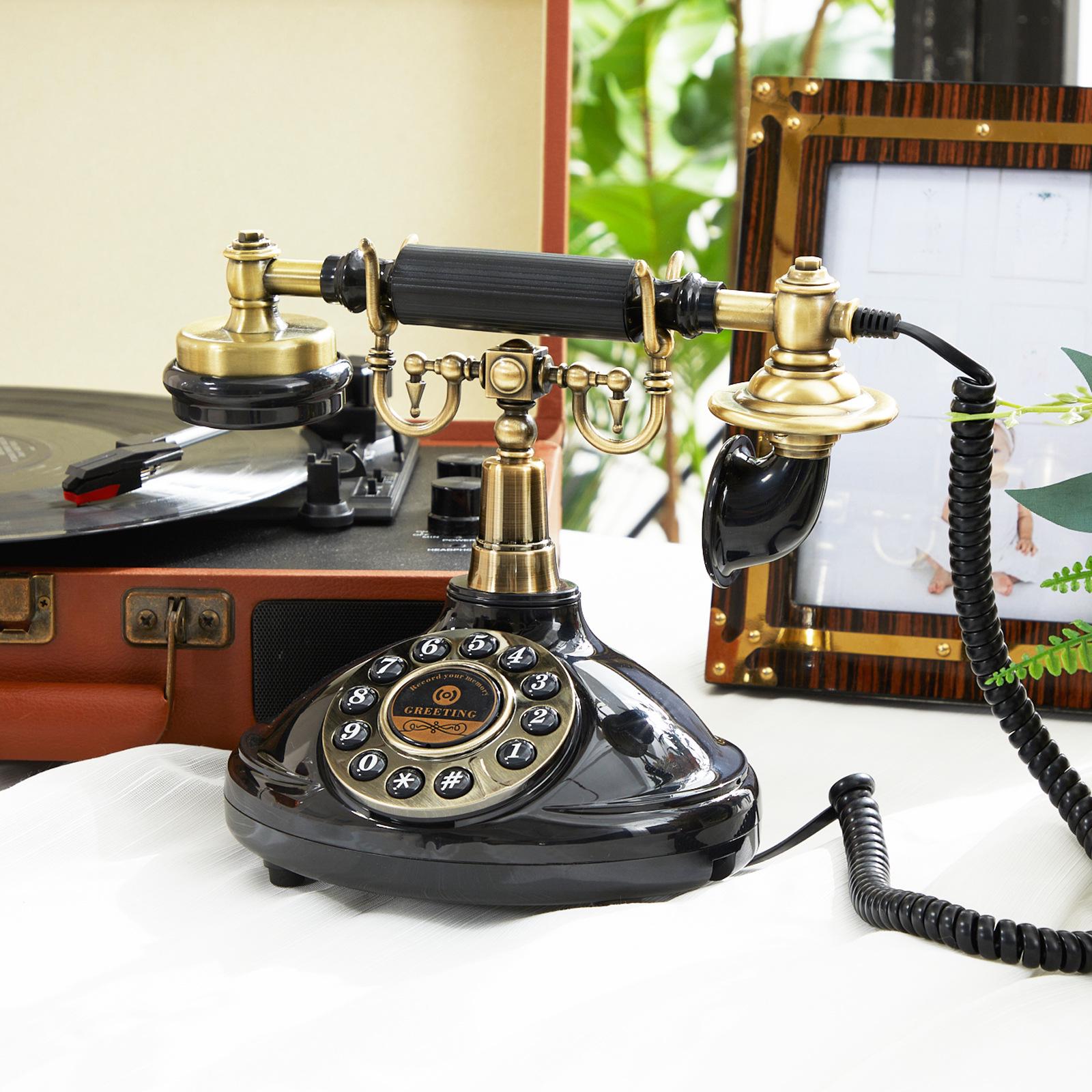 Retro Hotel Phone DIY Audio Guest Book for Weddings - Antique Buttons Edition cm