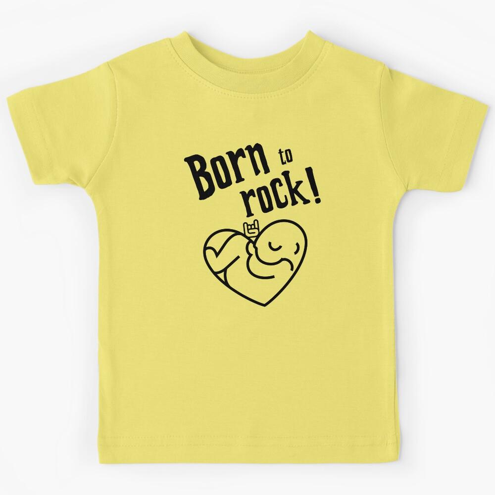 Born to Rock - Metalhead Baby Gift Little Girl / Boy (Yellow) Kids T-Shirt 120