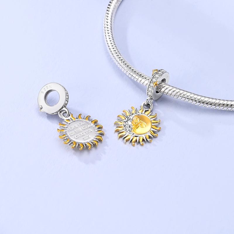 Original Charms Copper Mysterious Sun And Moon Pendants Fit Charms Plata Bracelets For Women Jewelry Making Fine Gifts