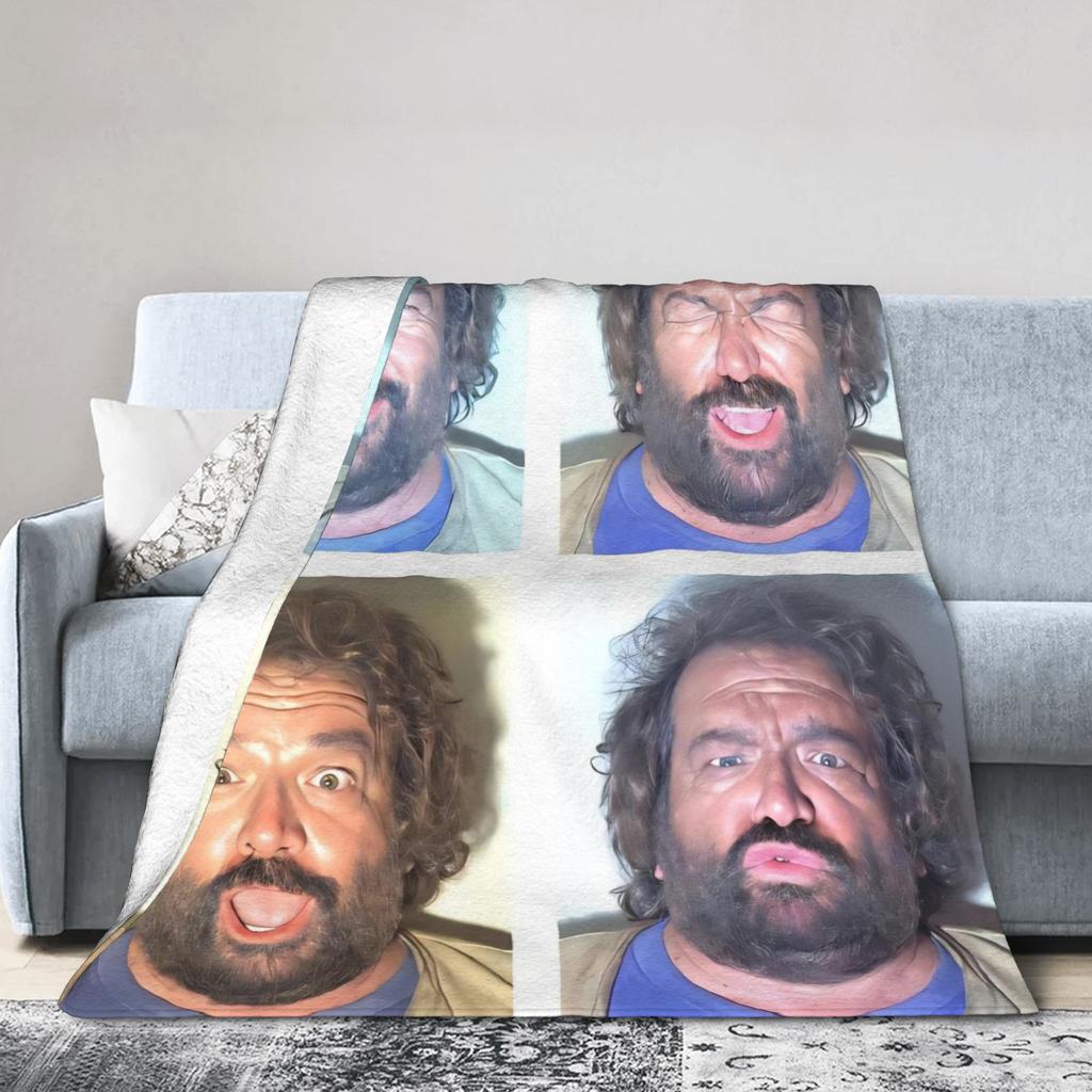 Bud Spencer Foto Flanelldecke Italienischer Schauspieler Weiche Warme Überwurfdecke für Draußen Reisen Büro Tagesdecke Sofa Bettbezug