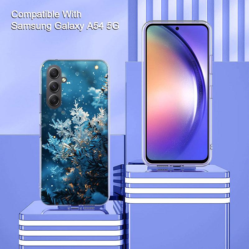 Snowflake Winter White Snow Christmas Phone Case for Samsung A16 A26 A36 A56 A17 A37 A57 A07 A06 A02S A03 A04S A05S Galaxy Note