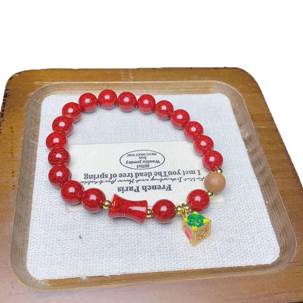 Medium-Content Crystal Sand with Ruyi Wish-Fulfilling Bracelet: Stylish, Versatile, and Exquisite for Men and Women, Ideal for Live Streams.