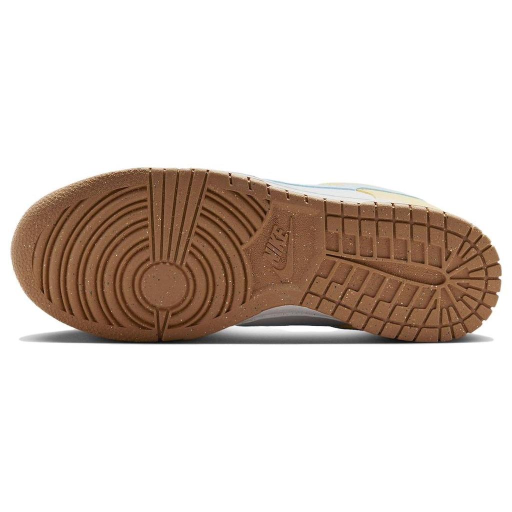 Nike Dunk Low Next Nature Soft Yellow Aquarius Blue Women Sneakers Cream Summit-White Glacier-Blue FZ4347-100