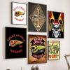 H-Hells A-Angels Moto Cool Skull Poster Sticky Wall Art Printing Waterproof Home Living Bed Room Bar Aesthetic Decor