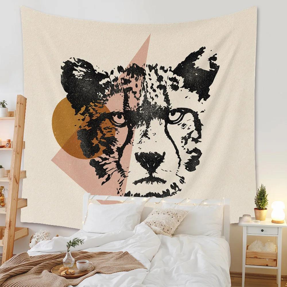 Boho Bakgrunnsillustrasjon Veggmaleri Dekor Geometrisk Gobelin Vegghenging Soverom Estetisk Teppe