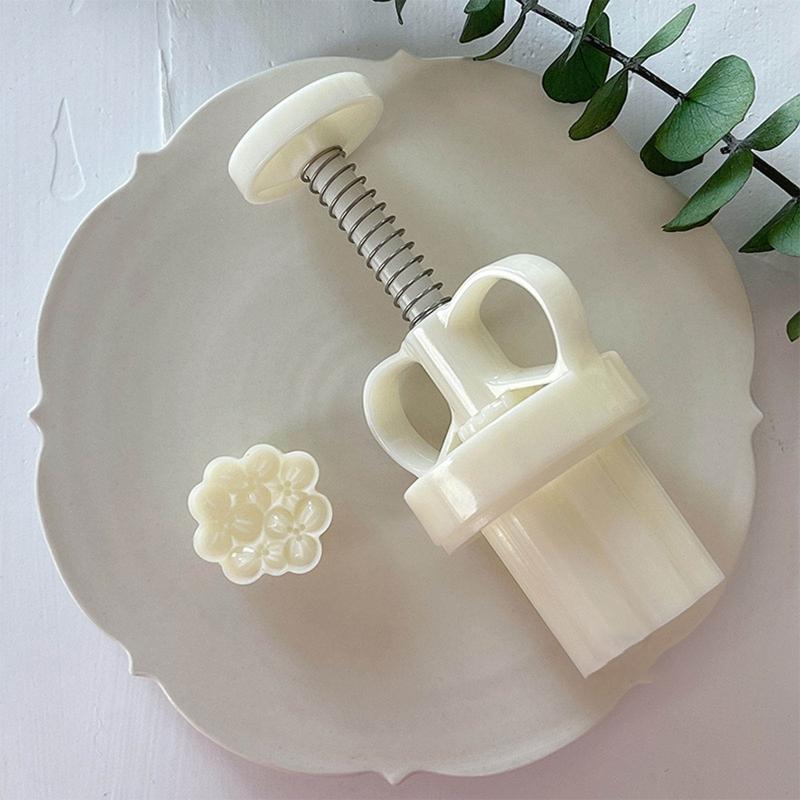 Plastic Mooncake Molds DIY Mooncake Stamps Osmanthus Shaped Baking Moulds Pastry Gadgets 3 Sizes for Mid-Autumn Festival
