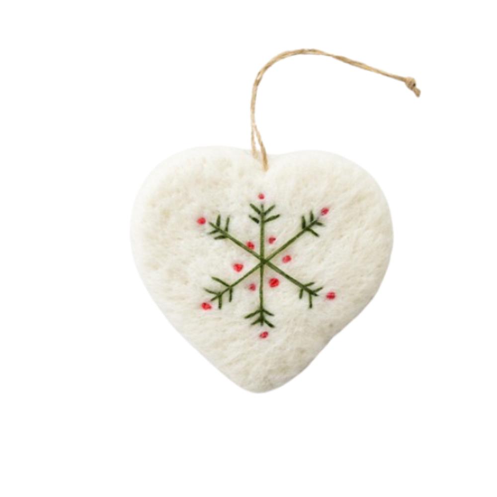 Cute Christmas Felt Snowflake Pendant Pentagon Soft Heart Snowflake Tree Ornament Exquisite Christmas Tree