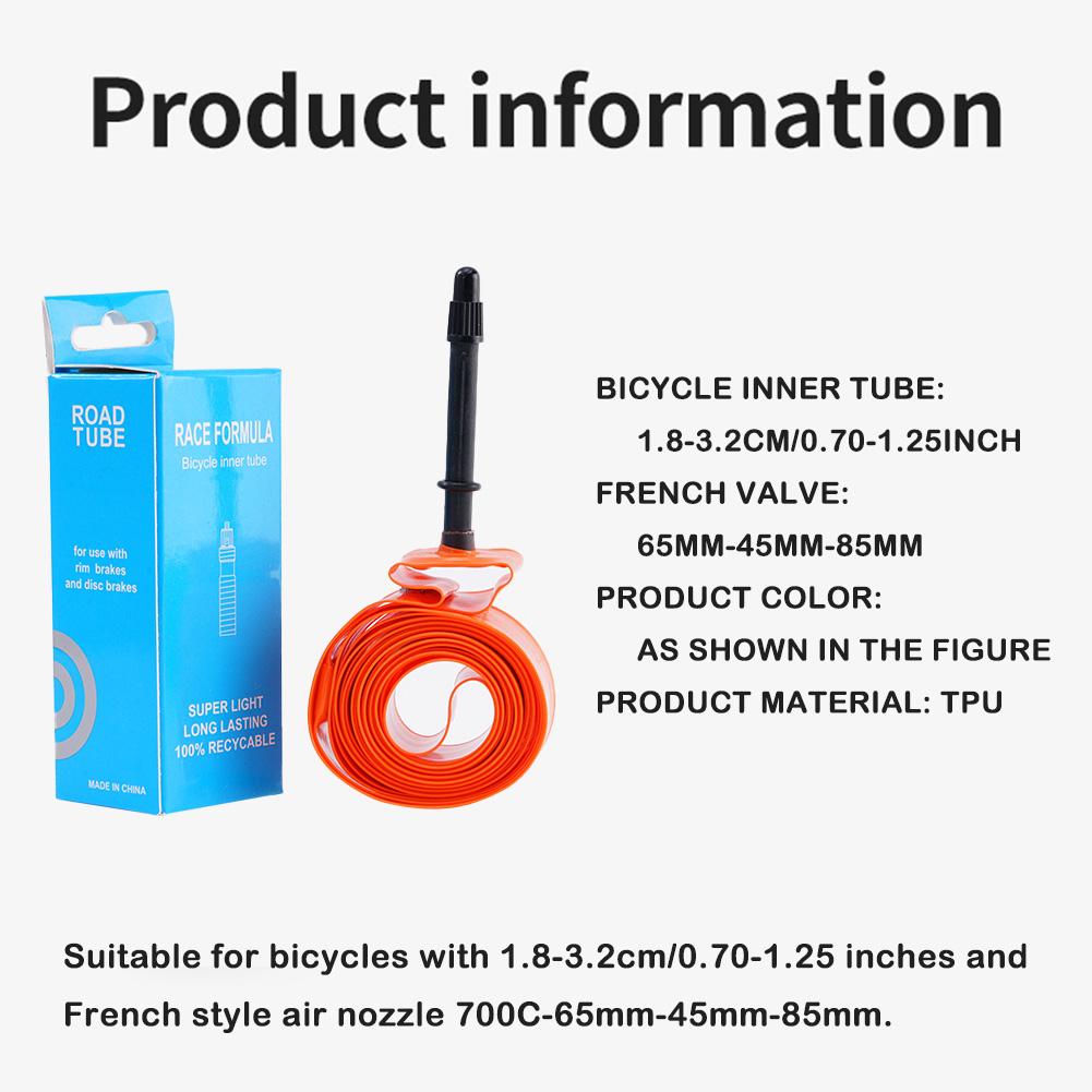 Ultralight Bike Inner Tube 700 18-32C Road Bicycle TPU Tire 700C 45/65/85mm Presta Valve Bicycle Tube Super Light Tube