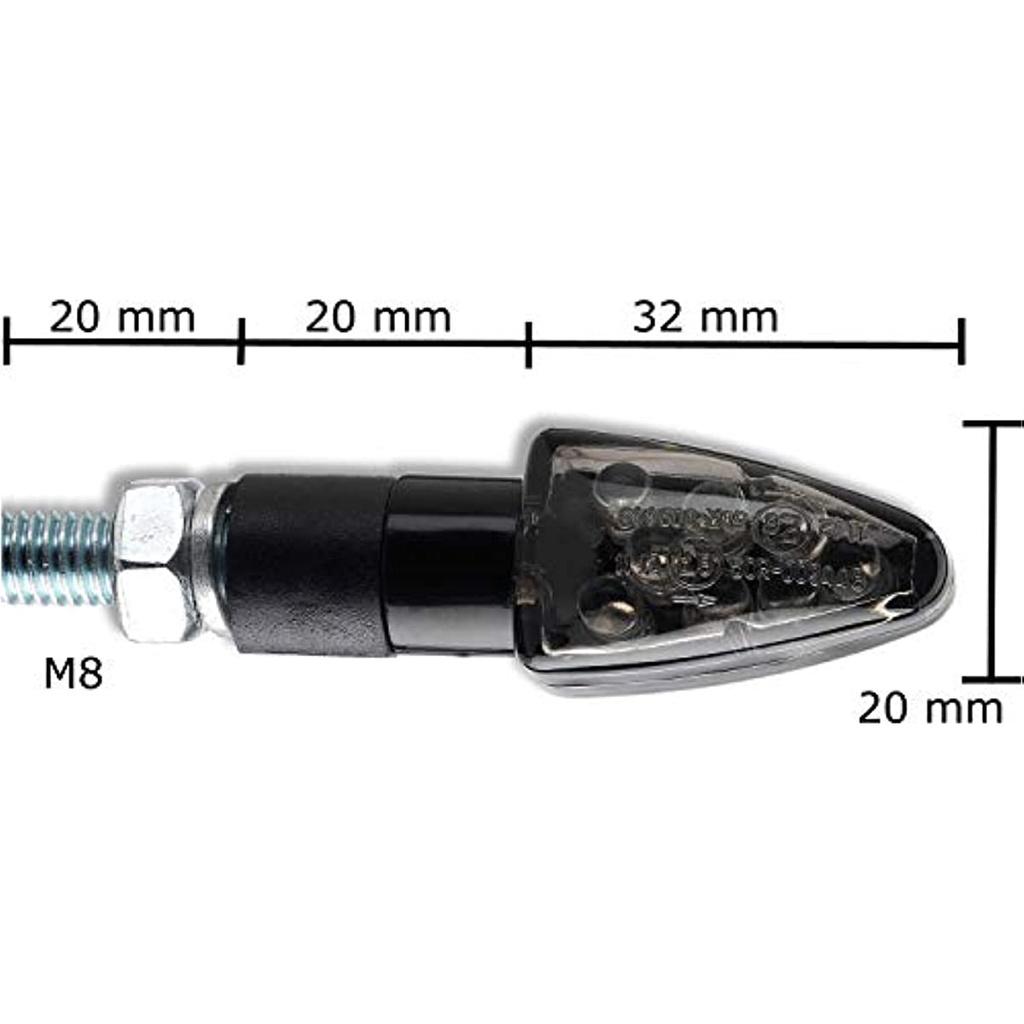 4 X Mini Indicador Universal Preto Matizado Led Motocicleta Indicadores Wizard 2 Pares De Indicadores