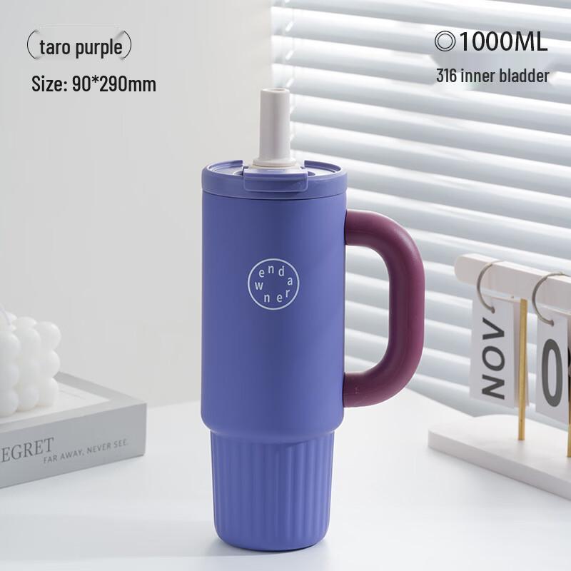 OLOEY Insulated Ceramic Thermos with Straw