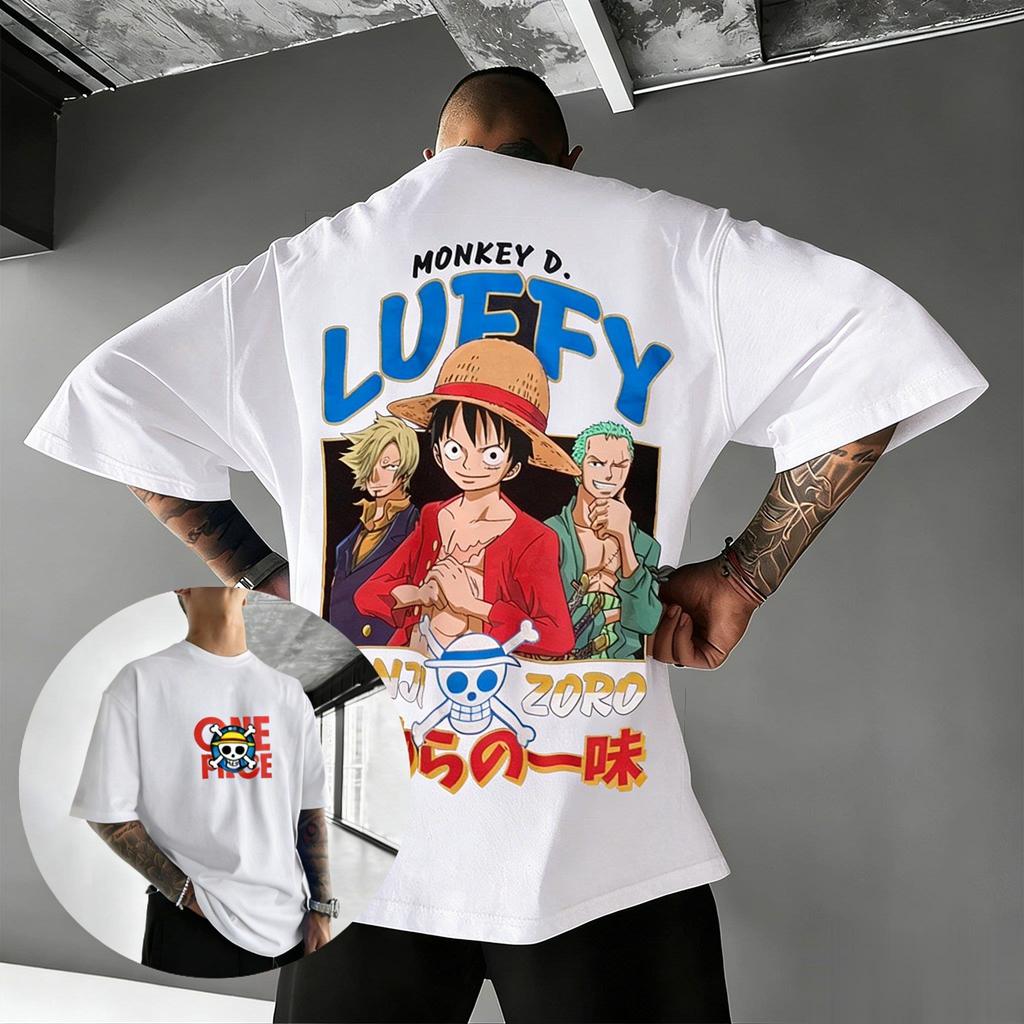 2026 Summer Y2k Oversized One Piece Luffy Anime Graphic T Shirt Men Women Streetwear Tee Casual Short Sleeve Tops Cartoon Print