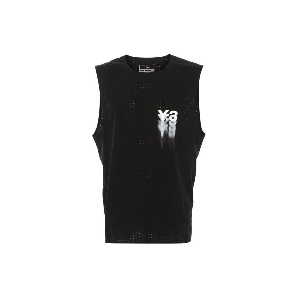 Y-3 Lockeres ärmelloses Tanktop mit Rundhalsausschnitt für Herren, Oberteile, Schwarz IN8745