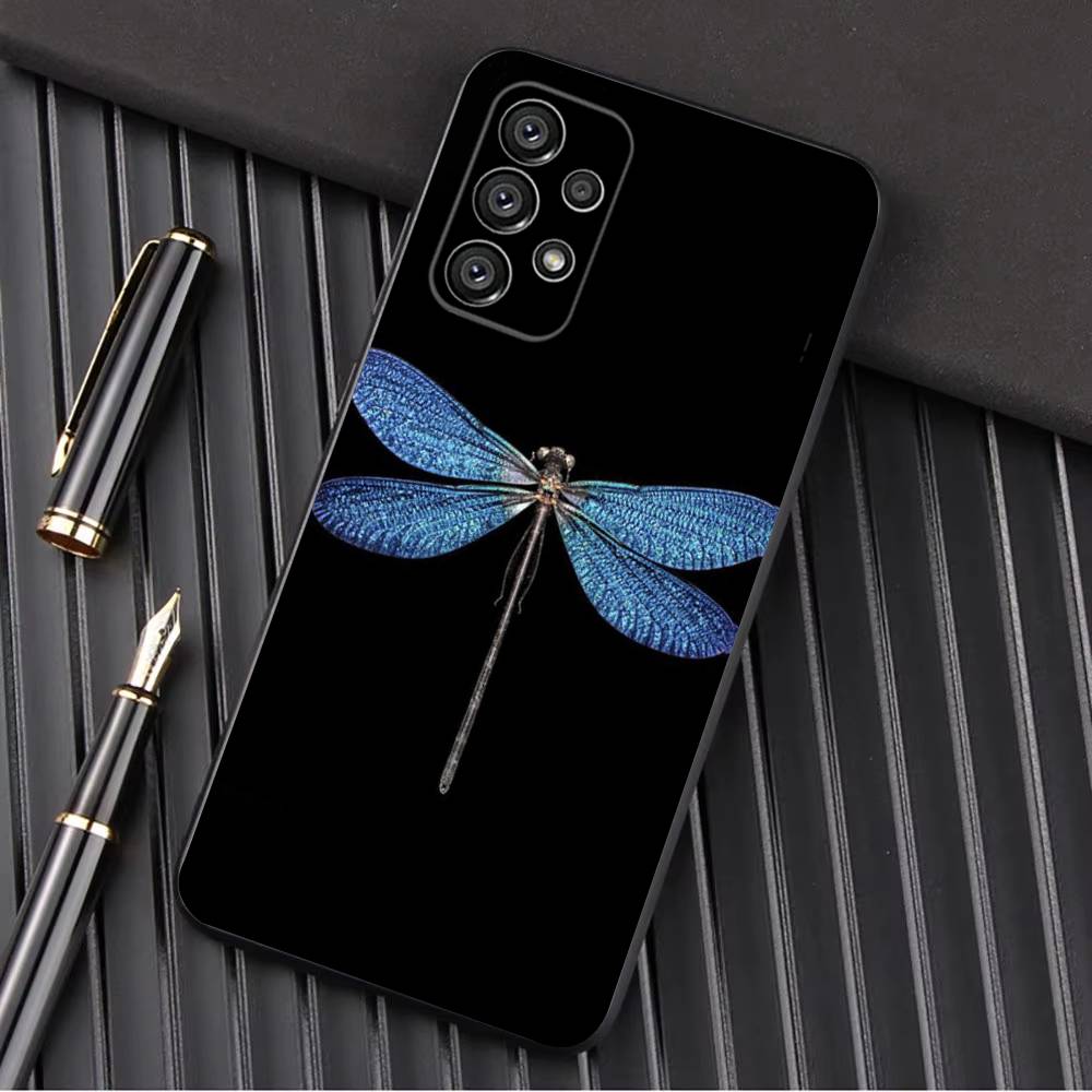 Dragonfly Animal Phone Case For Samsung Galaxy A13,A21s,A22,A31,A32,A52,A53,A71,A80,A91 Soft Black Shell