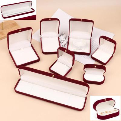 Flocking Gold Buckle Jewelry Box Pendant Ring Necklace Earring Bracelet Display Storage Box Luxury Feelings Packaging Box