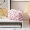Floral Makeup Bag Large Capacity Organizer With Zipper For Travel And Home Use