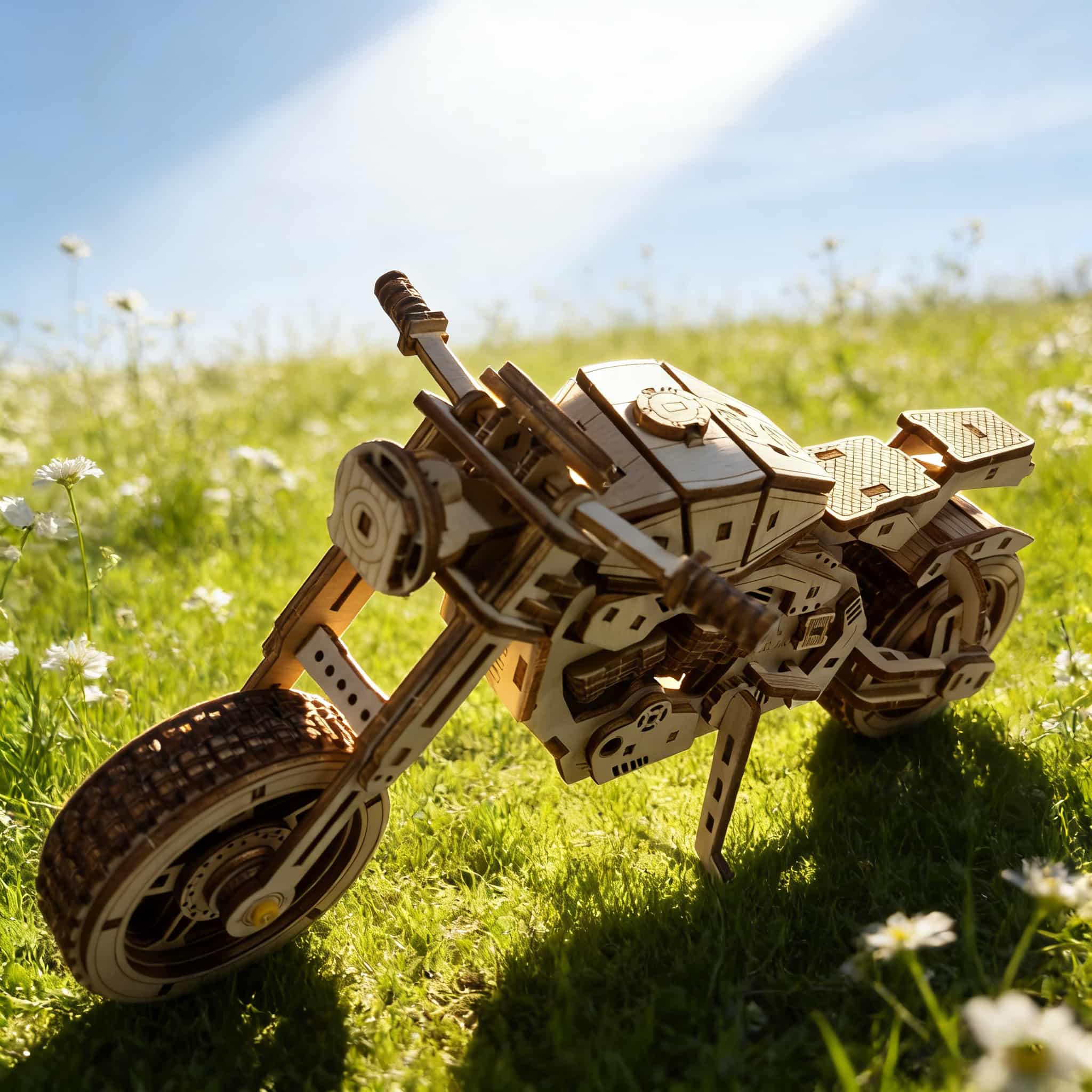 

Wooden Motorcycle Puzzle DIY Wooden 3D Truck Assembly Instructive Birth Date Present Xmas Present great for daily use белый