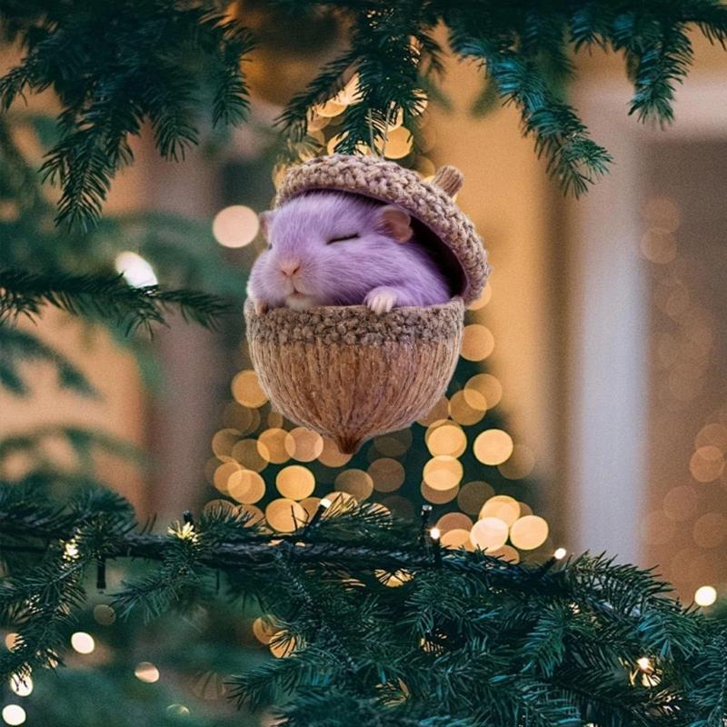 Acrylic Animal Ornaments Glossy Finish and Lightweighted for Christmas Tree Decors Festival Atmosphere Family Gatherings