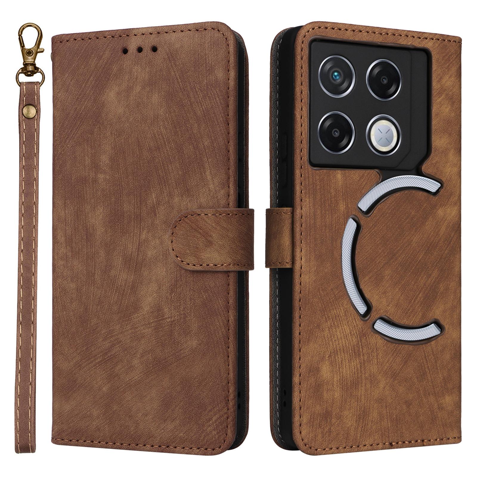 

Для Infinix GT 20 Pro 5G X6871 Чехол из ПУ кожи с блокировкой RFID и ремешком Brown