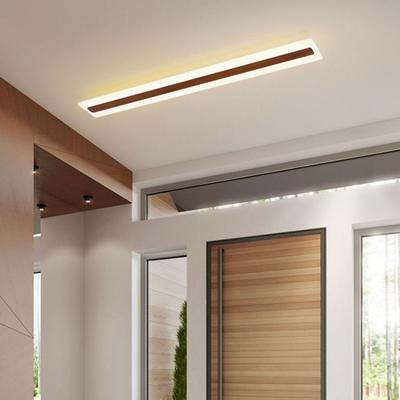 Japanese LED Original Wood Grain Ceiling Lamp Modern Long Corridor Aisle Light for Entrance Bedroom Cloak Balcony Porch Light