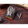 Angel Leather Journal - Handmade Leather Notebook • Grimoire Journal • Blank Book • Vintage Deckle Edges Paper • Special Gifts for Girls.