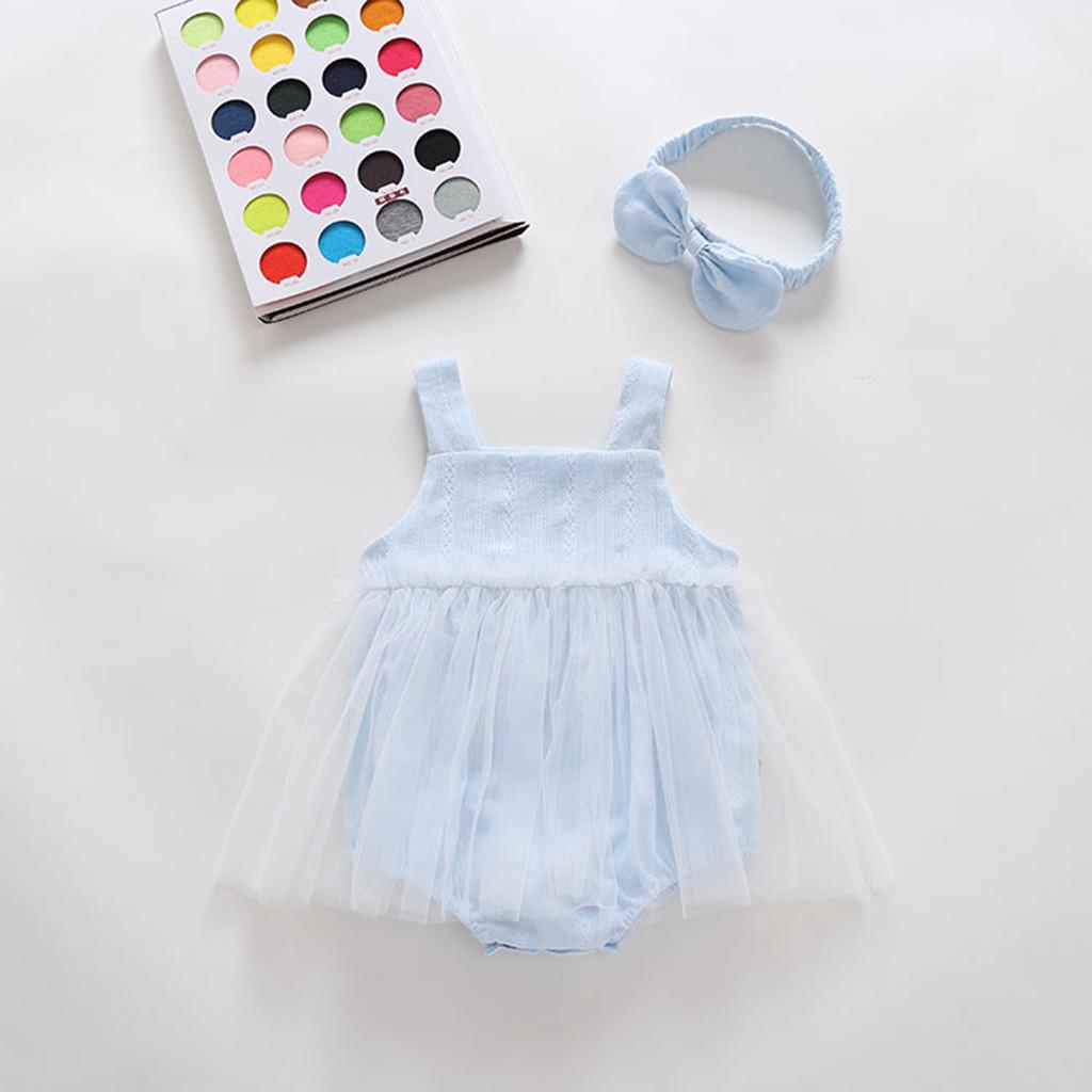 

(SU)Однотонный тюлевой комбинезон с рюшами для новорожденных девочек, боди, одежда, наряды 66 светло-синий