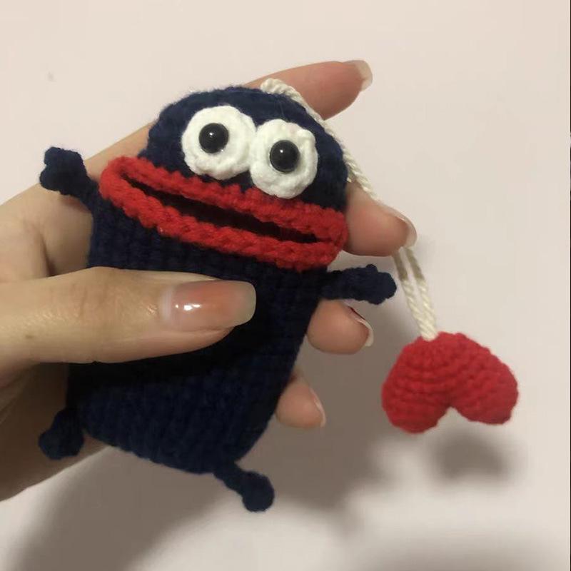 Customizable Wool Car Key Cover with Buckle and Key Pendant