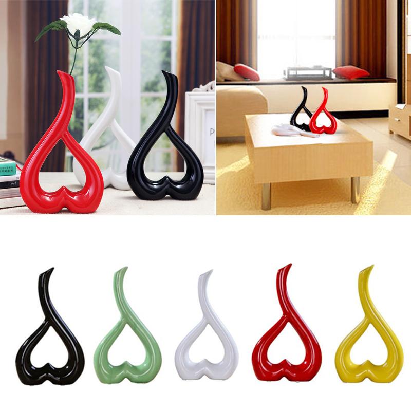 Flower Vase Floral Vase 3D Heart Shape Party Ornament Wedding Ceramic Colorful Creative Festival Home Decor Beautiful