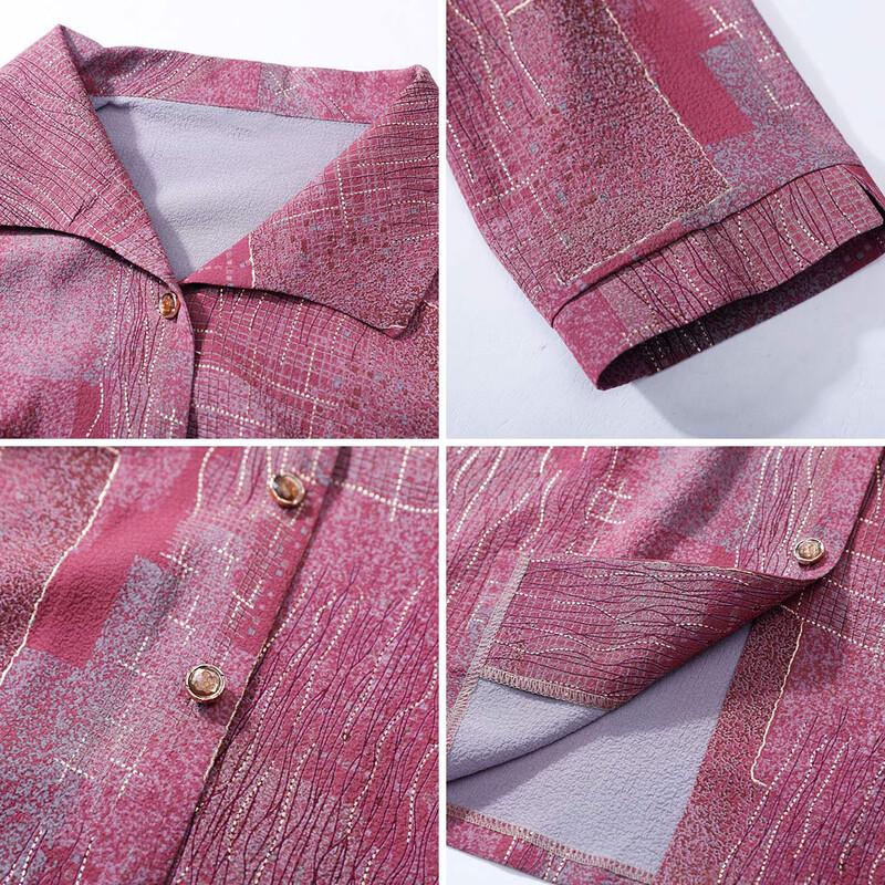 Pasiter Women's 3/4 Sleeve Casual Lapel Shirt