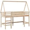 VidaXL Bunk Bed with Ladder and Roof 80x200 Cm Solid Pine Wood, Mid Sleeper, Loft Bed with Ladder, Bed 3282112