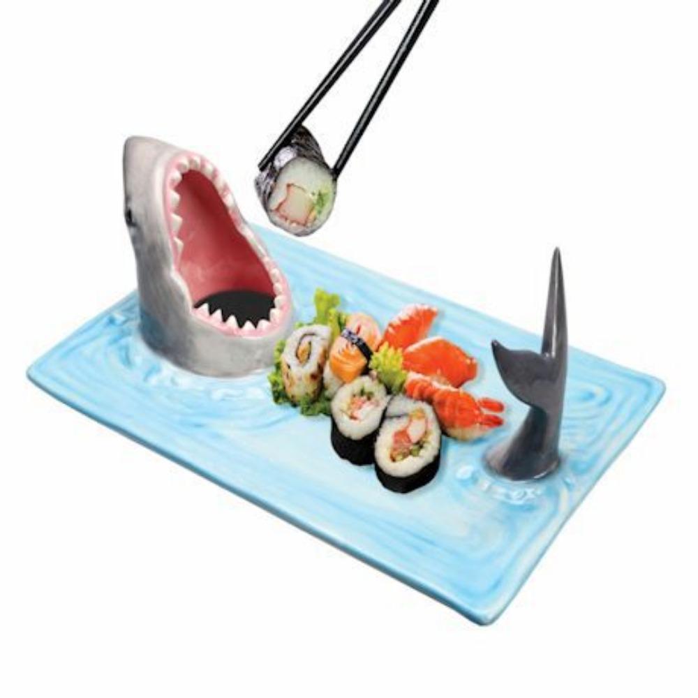 Handmade Tableware Ceramic Seaside Shark Plate Dumpling Plate Dessert Plate Dining Table Kitchen Decoration Sushi Plate