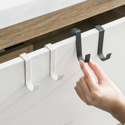 2er-Pack Bohrerfreie Schranktürhaken, Kohlenstoffstahl, Multifunktionale Badezimmer-Wandhaken
