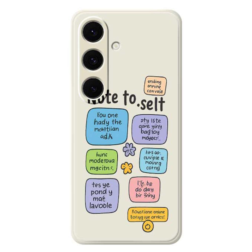 For Samsung Galaxy S24 FE Case Colored Sticky Notes Pattern Printing Straight Edge TPU Phone Back Cover