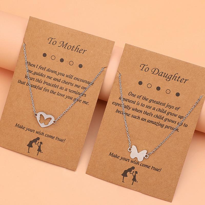 Charm Maan Zon Koppel Ketting Roestvrij Staal Holle Vlinder Hart Hanger Schakelketting Ketting Voor Vrouwen Mannen Familie Sieraden