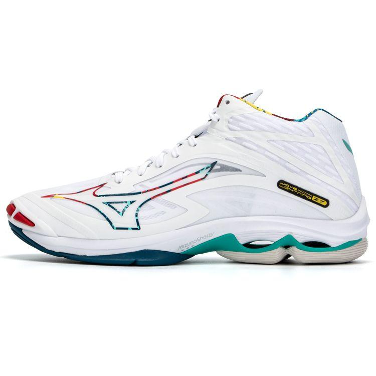 Mizuno Wave Lightning Z7 Mid Volleyball Training Shoes Unisex Sneakers White Blue V1GA225048